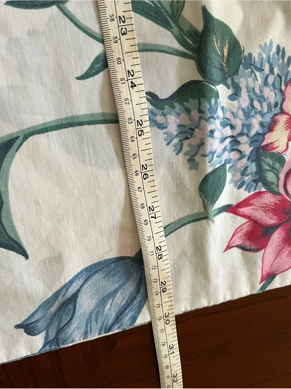 Vintage Floral with Blue Tulip Print pillow case